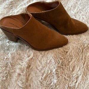 Lucky Brand Women's Brown Suede Mules